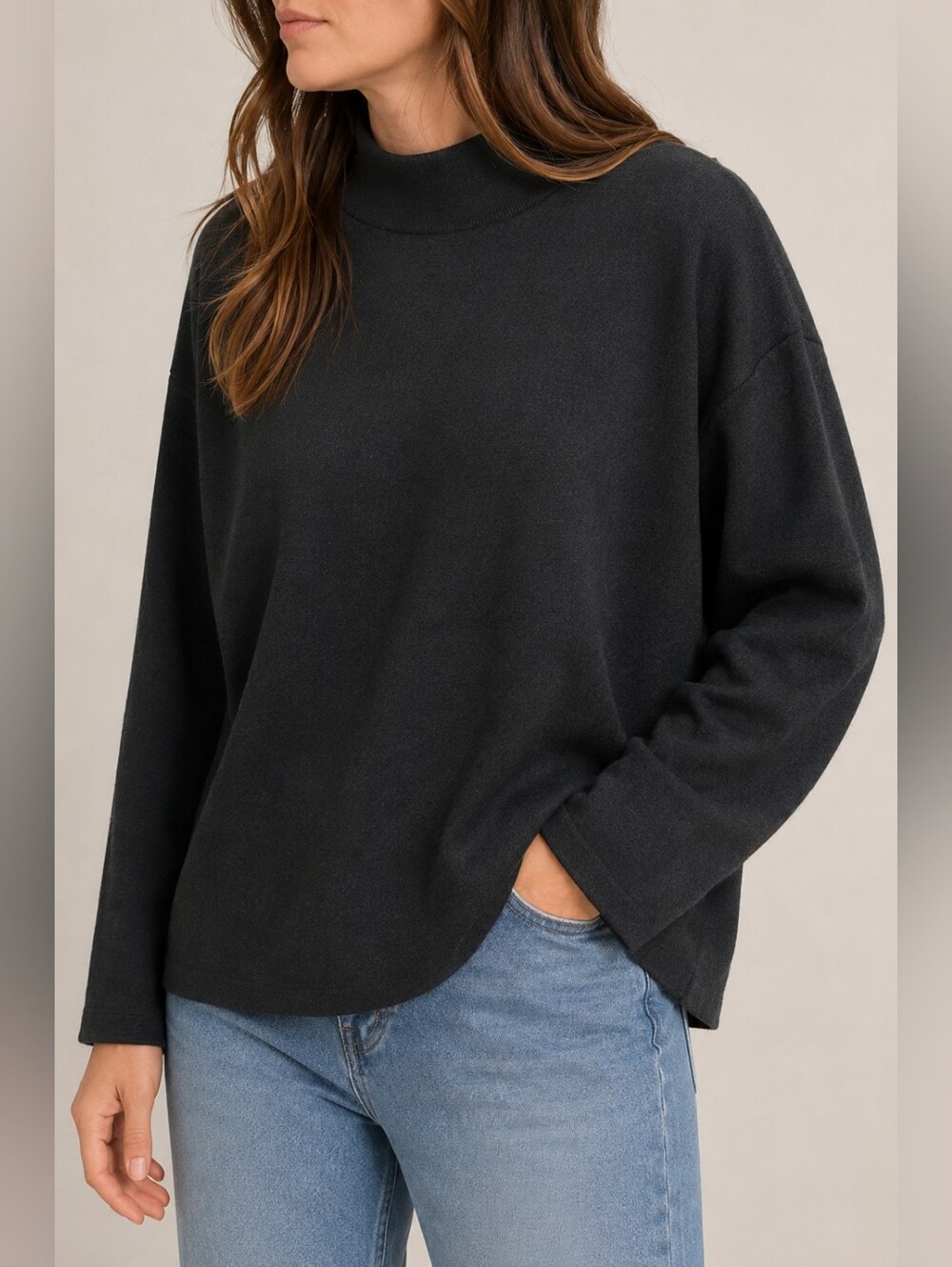 Zara Black Mock Neck Oversized Sweater – Size Medium